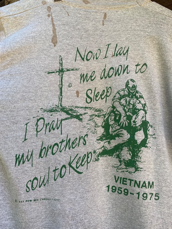 Vintage Tee T Shirt 1987 Pow/Mia Common Cause Vie… - image 5