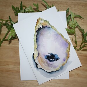 Oyster Watercolor Greeting Card Set: Blank Notecards with Envelopes