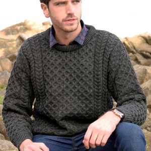 Traditional Aran Sweater, Irish Fisherman Sweater,100% Soft Merino Wool ...
