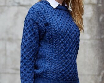 blue aran jumper