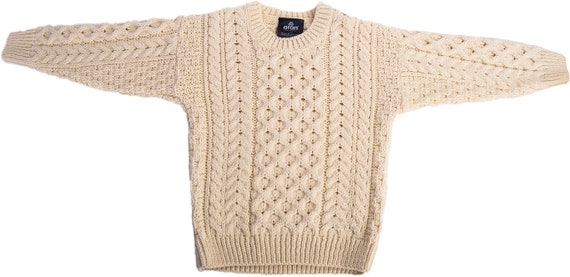 Kid's Super Soft Merino Wool Aran Sweater | Natural White | Aran Sweater Market