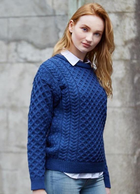 ‎Women's Merino‎ Aran Sw‎ea‎ter‎‎
