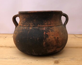 Antique Early XX Century Vulcania Terracotta Pot