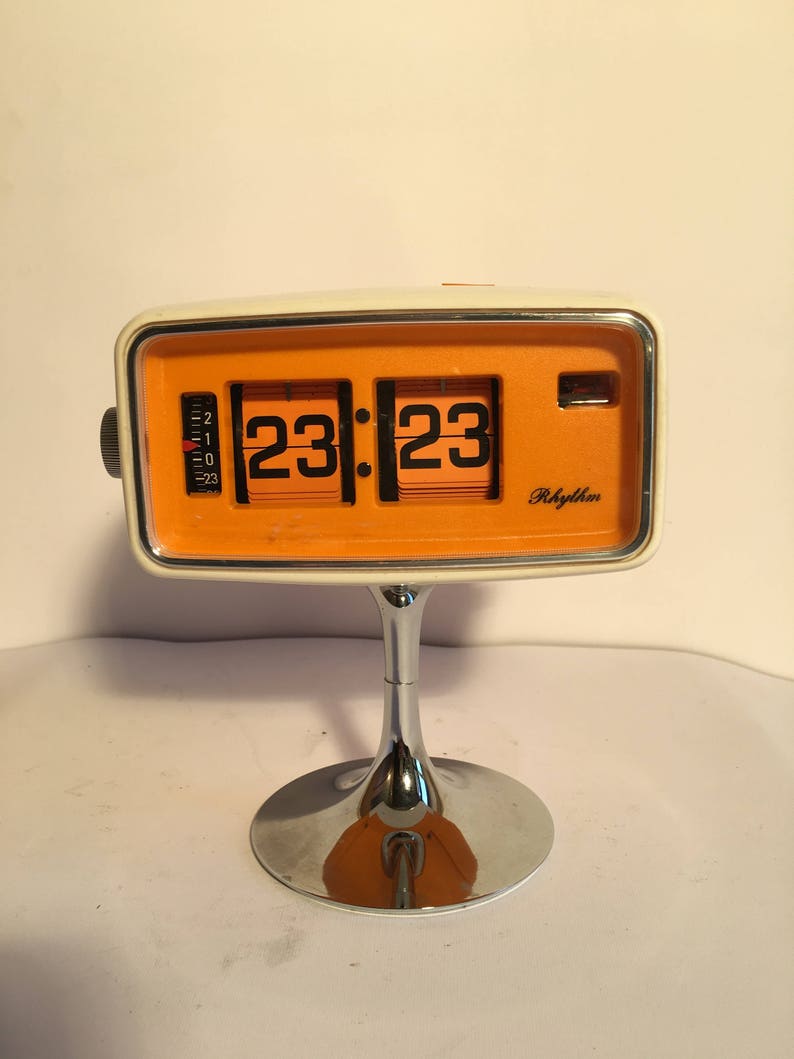 Rare Orange Rhythm Rolling Flip Clock New Old Stock Spage age | Etsy