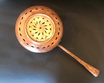 Antique Copper Coal Bed Warmer - Italian Abruzzo Peasant Decor