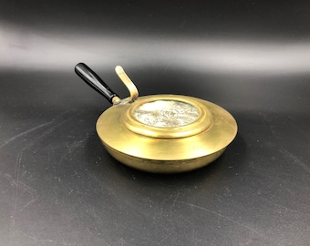 Antique Copper Ashtray Spittoon  French Late XIX Century Bakelite Handle