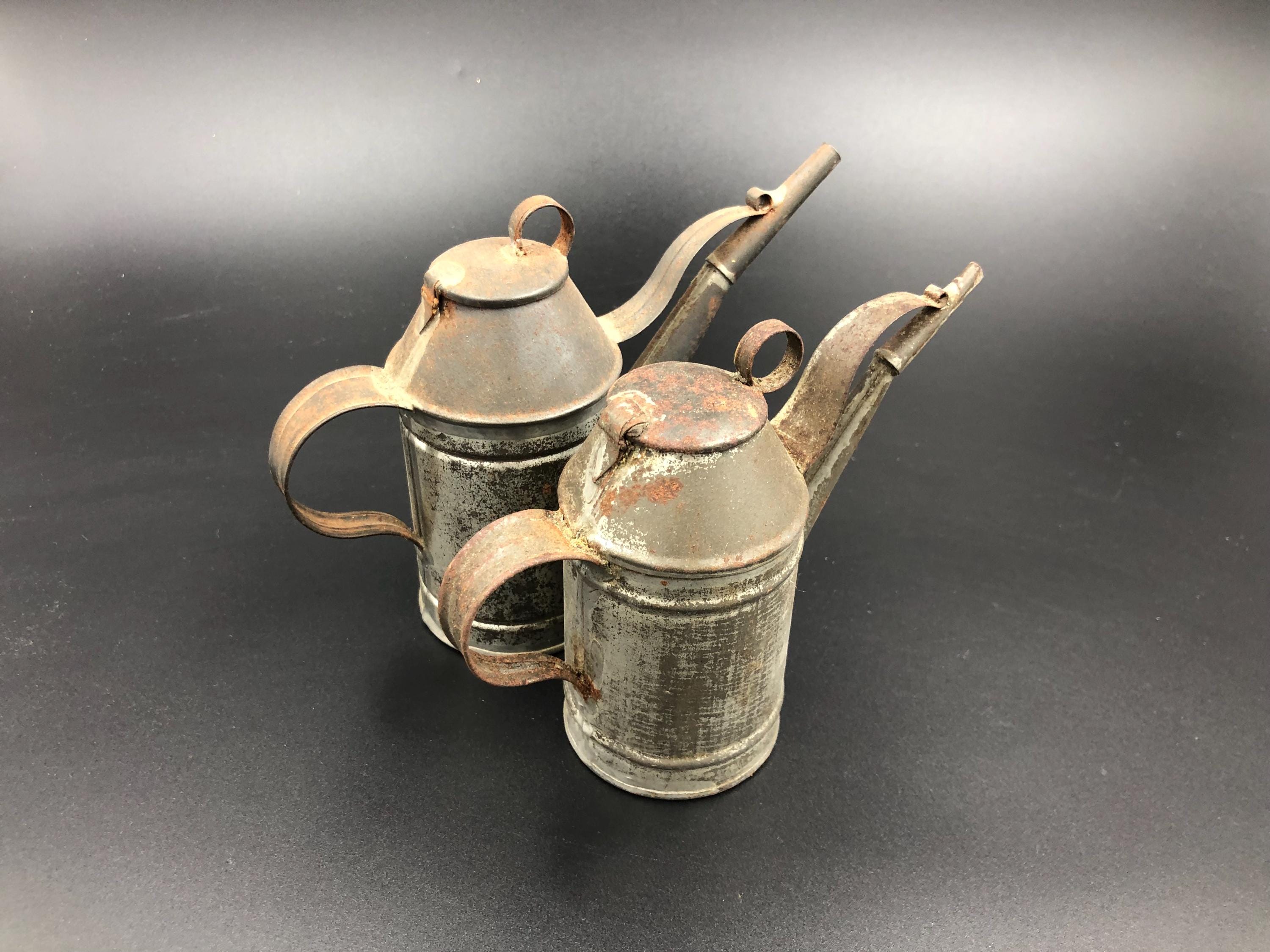 Antique Italian Olive Oil Can Tin Cruet Dispenser