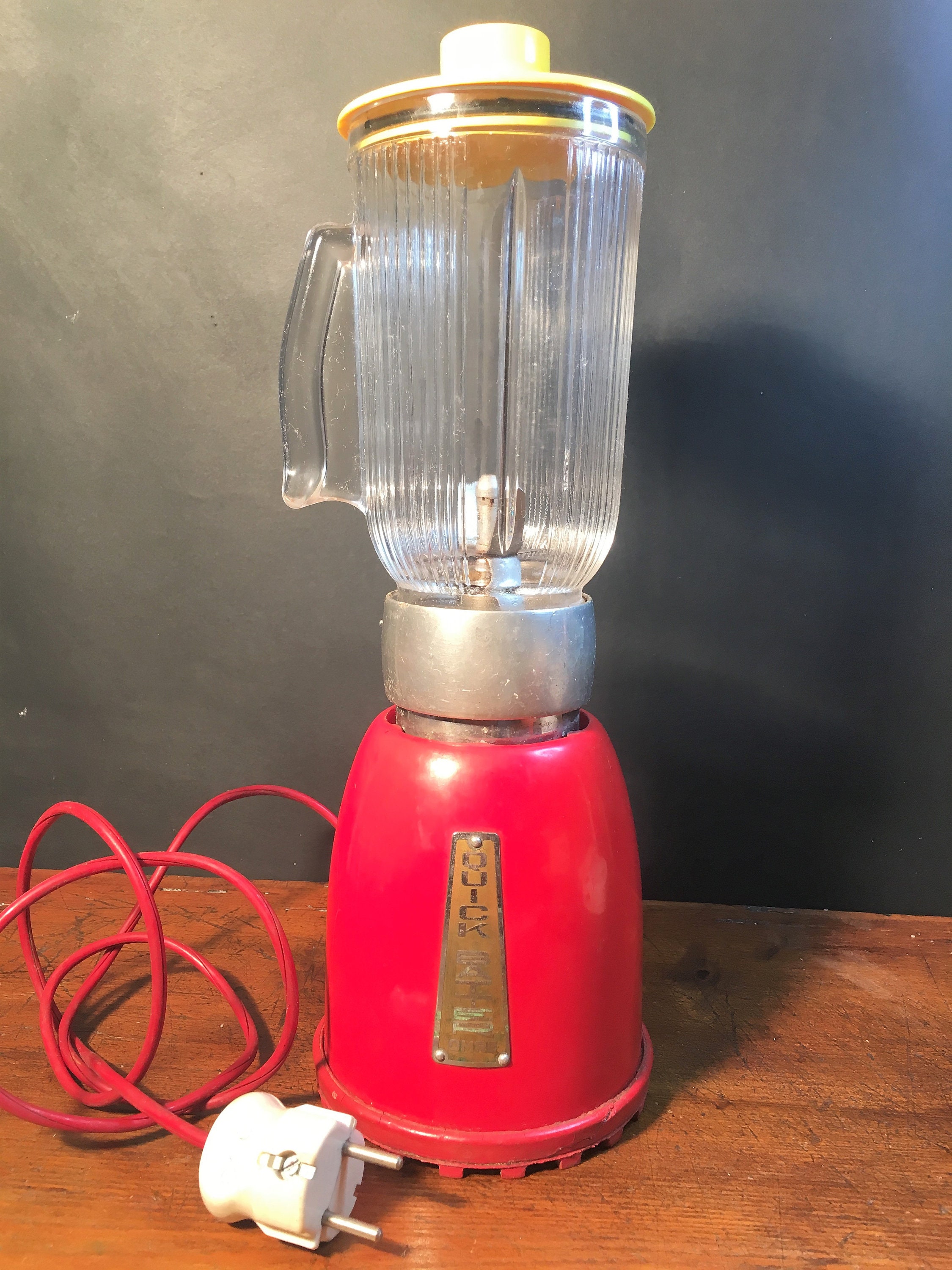 Vintage Omre Quick Batter Red Yellow Mixer Blender Frullatore Cuisineart 