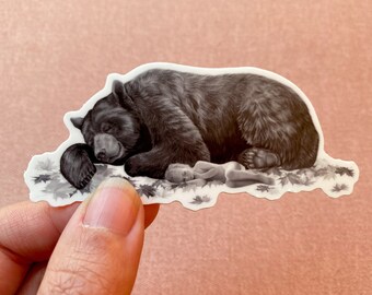 Papa Bear and little girl sleeping vinyl sticker