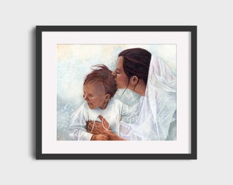 Mary and Jesus 5x7 or 8x10 inch fine art Catholic art print unframed