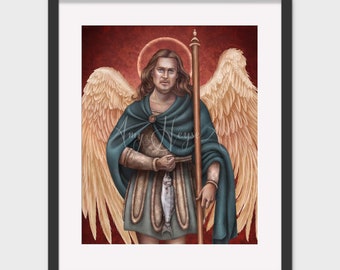 St. Raphael the Archangel, art print 5x7" or 8x10" unframed