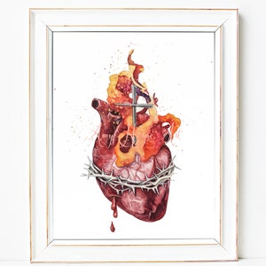 Sacred Heart of Jesus, 5x7 or 8x10&quot; fine art print unframed