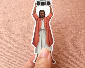 Say Anything Jesus with Boombox Catholic vinyl sticker