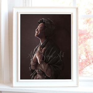 St. Josephine Bakhita, Catholic fine art print 5x7&quot; or 8x10&quot; unframed