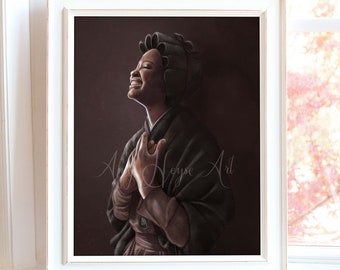 St. Josephine Bakhita, Catholic fine art print 5x7" or 8x10" unframed