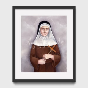 Sainte Rita de Cascia, impression d&#39;art catholique 5x7&quot; ou 8x10&quot; sans cadre
