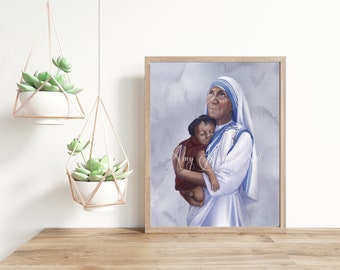 St. Teresa of Calcutta, Catholic fine art print, 5x7" or 8x10" unframed