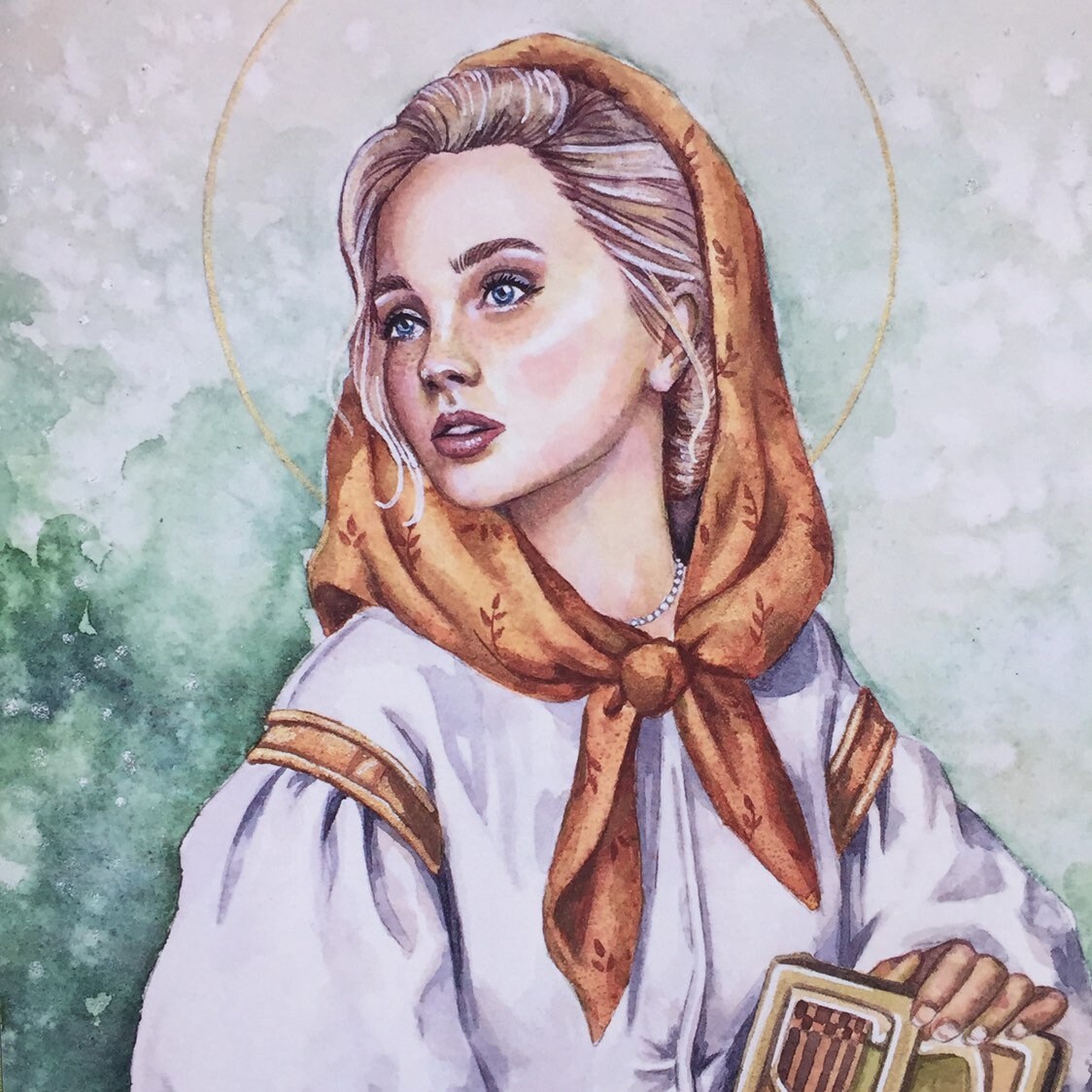 Details about   Saint Dymphna Poster Print Watercolor Art Artwall Home décor 