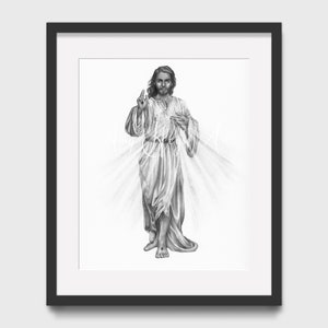 Divine Mercy Jesus Catholic art print 5x7" or 8x10" unframed