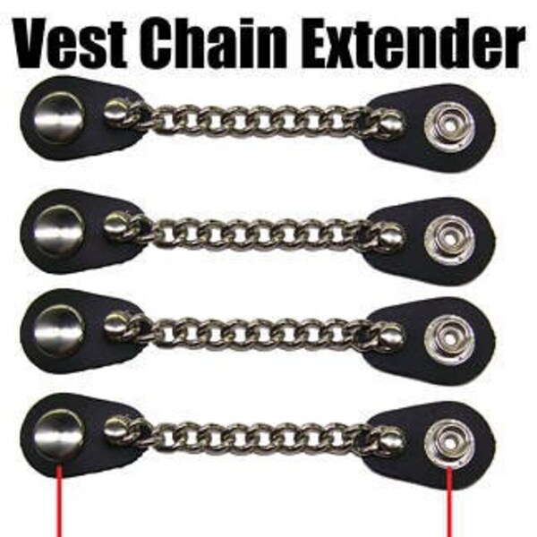 Chrome Chain Eagle Vest Extenders - Sherriff's Bikers Gear