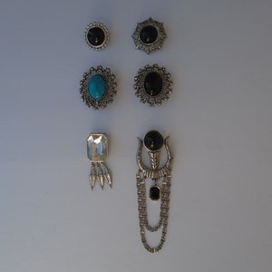 Black Onyx Vintage Western Cowboy Bolo Leather Neck Tie Southwest Southwestern Native Turquoise