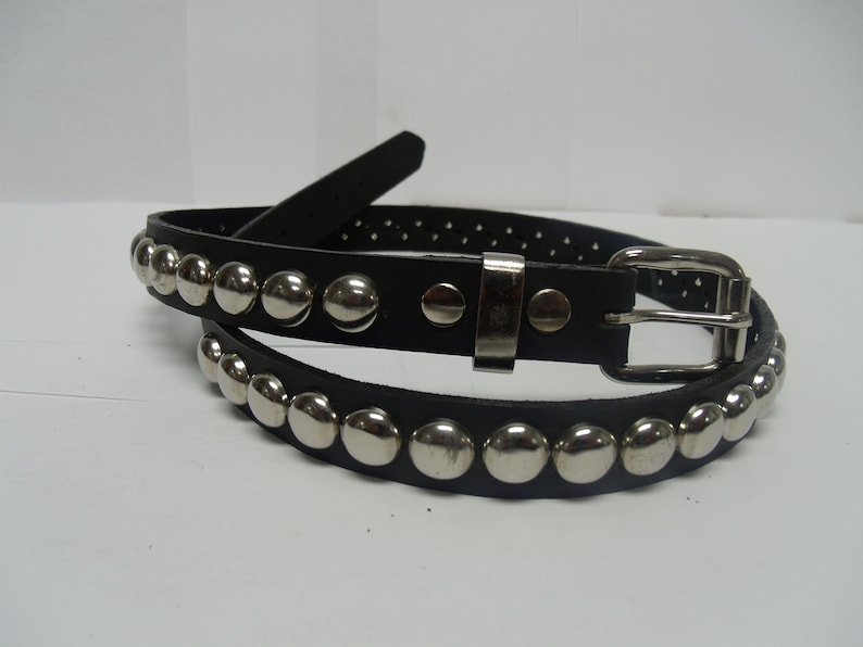38mm Conical Studded Printed Real Leather Belt Made In England Sizes 28"-44" 