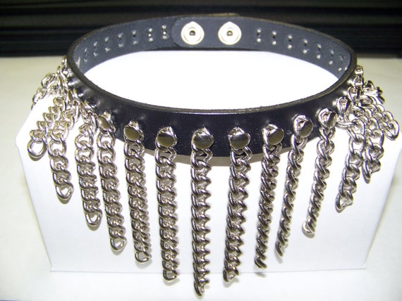 Gothic Black Leather Choker vicious Spiked, Punk Rock Leather