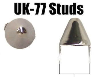 Heavy Duty Apex UK77 Tall Cone Studs 1/2&quot; 13 mm Silver/Chrome Spikes Spots Tack Nailheads Conical High Profile English Cone Nickel Plated