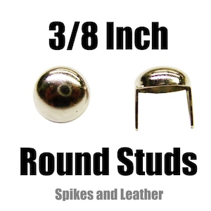 Premium 3/8&quot; 9.5mm dome shaped round studs spots spikes nailheads tacks Made in U.S.A. 100 500 1000 pcs Silver Gold DIY saddlebag jacket