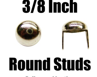 Made in U.S.A. 1,000 pcs Dome Shaped Round Studs 3/8" Nail head 9 mm Spot Tack Spike Chrome Silver Jackets Vests Sneakers Hats Caps DIY Spot