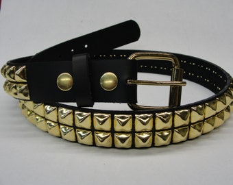 Y2K Studded Belt Early 2000s | Black White & Gold Studs - Etsy