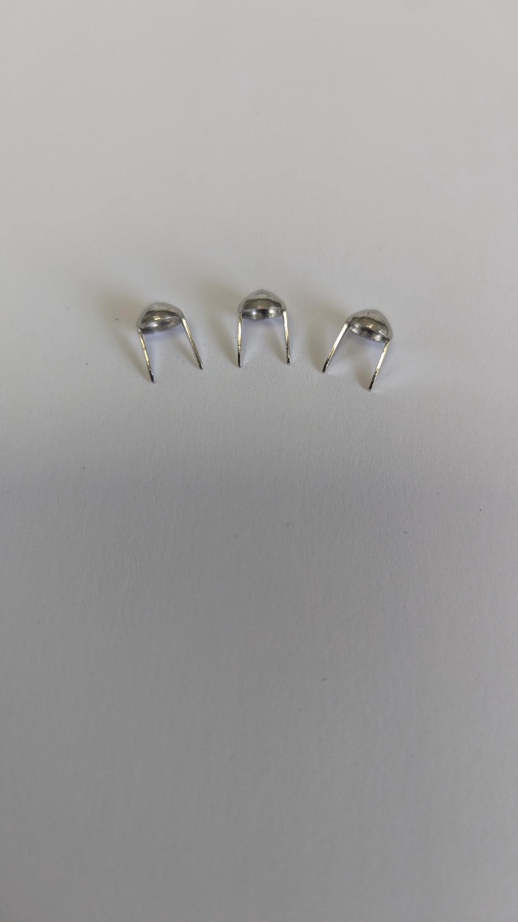 Made in U.S.A. 100 pcs 1/4" Cone Shaped Round Studs  Nailheads 6-mm Spot Tack Spikes Silver Jackets Vests Sneakers Hats Caps DIY Spots