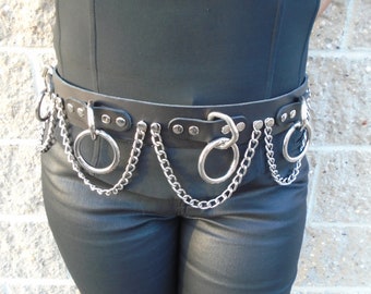 Punk Belts O-Rings Chains Goth Rock Steampunk Style Garters Strap for Women LIDIAN Punk Belts O-Rings Chains Goth Rock Steampunk Style  main image 4