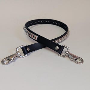 Handmade Purse Strap for Shoulder and Crossbody Bags 3/4" wide with 1 row of Pyramid Round or Tall Cone Studs Premium Quality