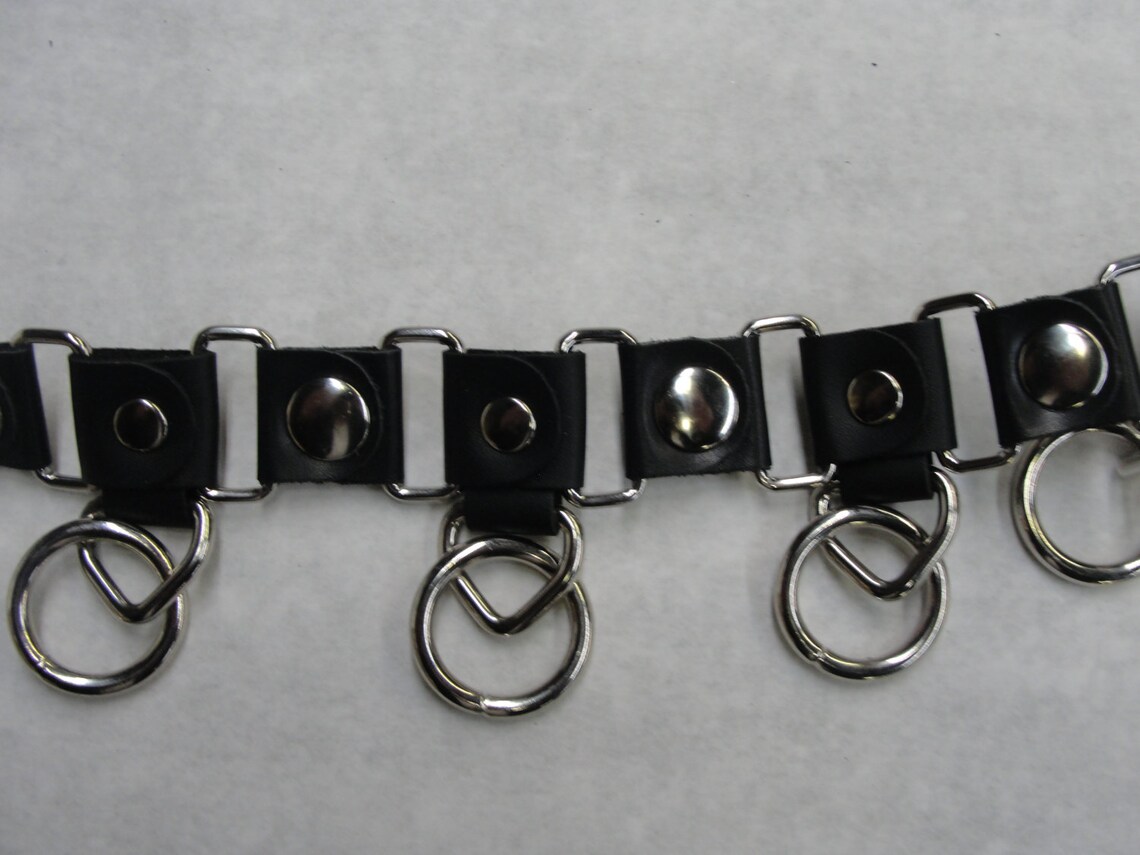 Steampunk Round Rivet and Halter Ring Belt Genuine Black Etsy