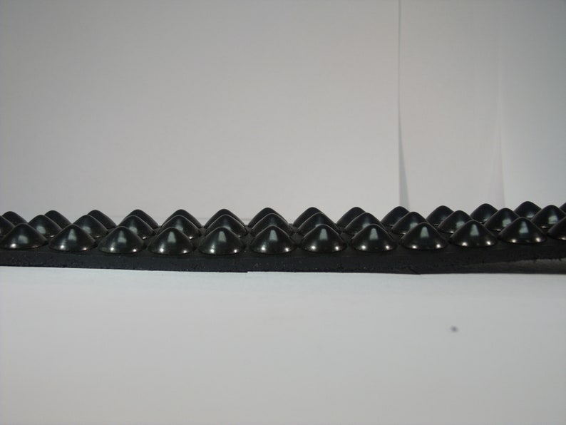 Vegan Friendly Material 1-3/4 45 mm Belt with 3 rows 1/2 13 mm Us/77 Cone Conical Studs Black/Matte Studded Spiked Made in U.S.A. NYC image 4