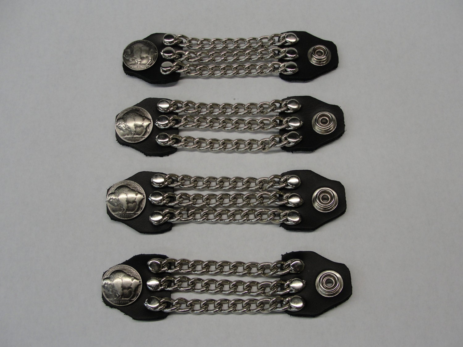 Approx Indian Head 6" Chrome Chain Vest Extender-Extension 
