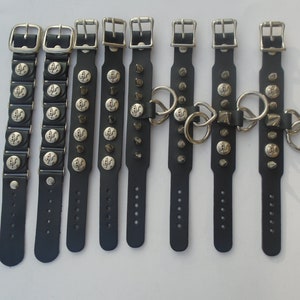 Premium Lederarmband-Armband mit verstellbarer Schnalle Punk Rockstar Goth Gothic Band