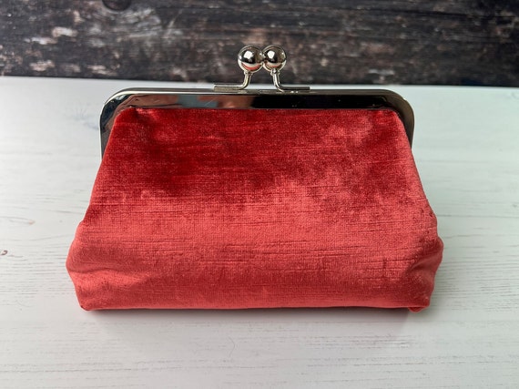 Red and silver clutch bag sale