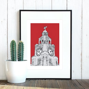 The liver Building Liverpool Art Print | Fine Art Print |  Giclee Print | Embroidery Art Print|