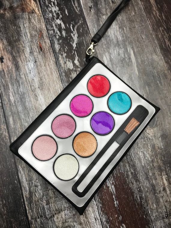 Fun Make up Bag eye Shadow Makeup Applique Design. Purse .evening Bag. Clutch Bag. Makeup Bag Etsy Ireland