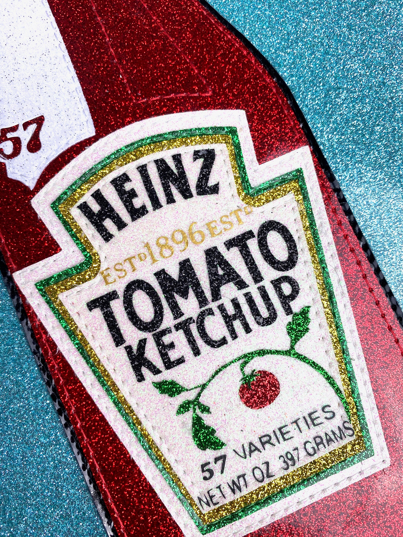 Enmarcado Heinz Tomato Ketchup Glitter Textile Art. Appliqué Etsy