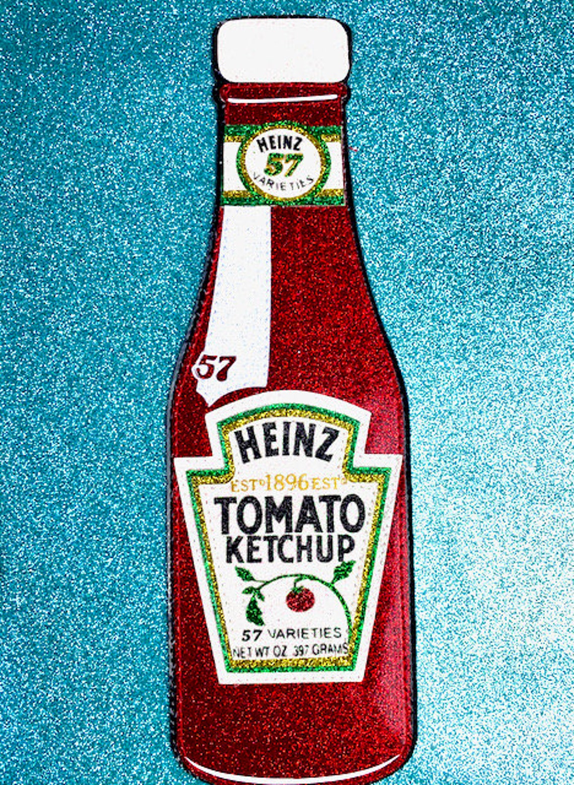 Framed Heinz Tomato Ketchup Glitter Textile Art. Appliqué Etsy