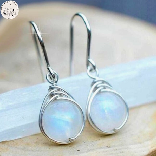 Seeglas Ohrringe - Meerglas Ohrringe, Geschenk für Sie am Valentinstag & Muttertag - Meerglas Ohrringe Silber - Meerglas Schmuck