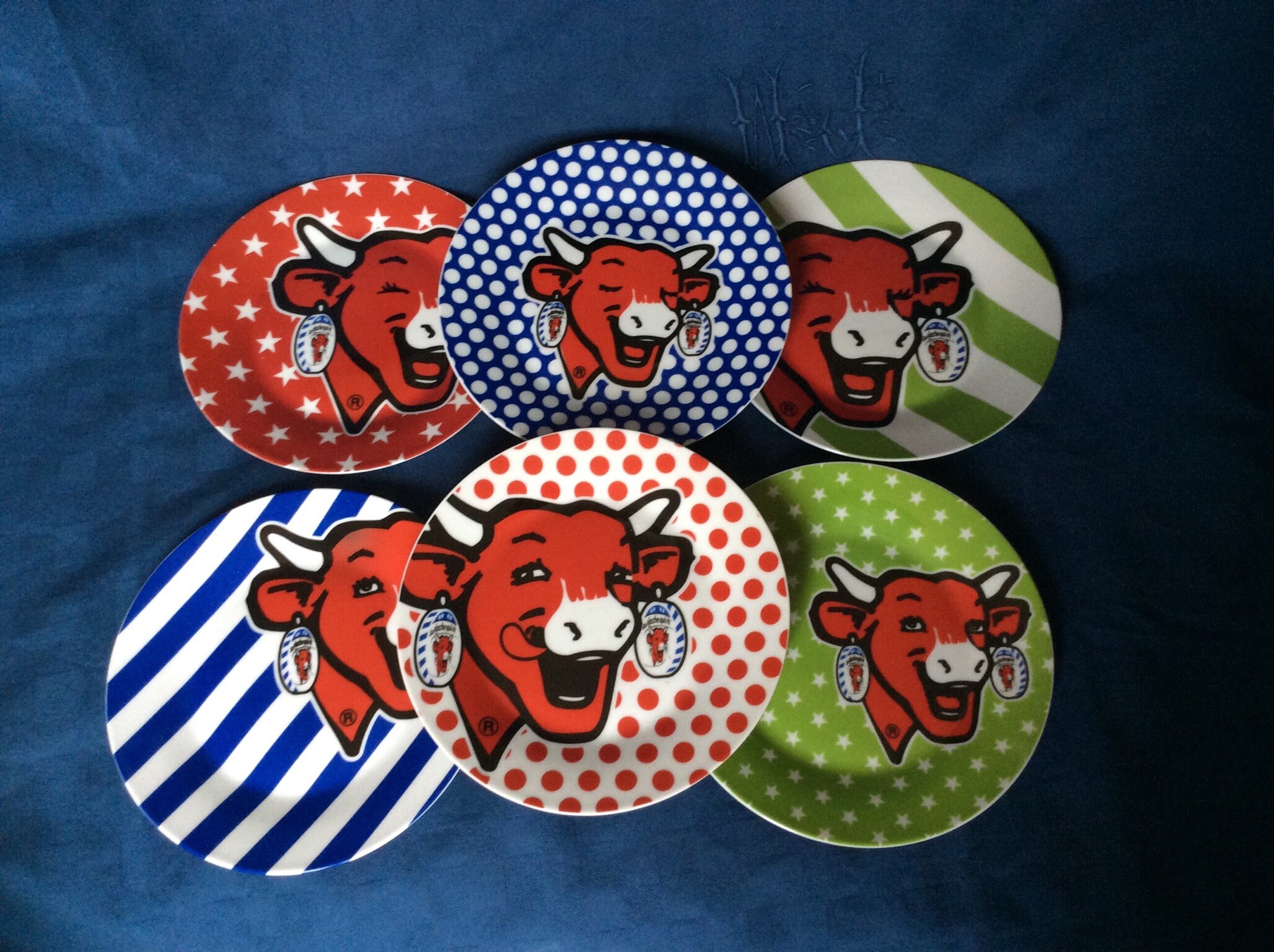 6 Assiettes Publicitaires Pour Un Fromage Français/Vache Qui Rit