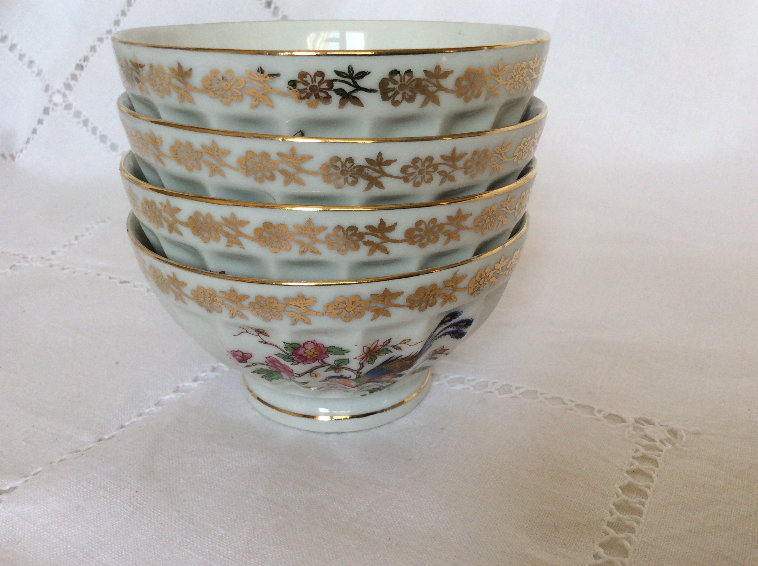 4 Bols de Petits Déjeuners, Vintage , Années 1960