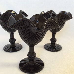 3 black opaline cups , 1960’s made in Portugal
