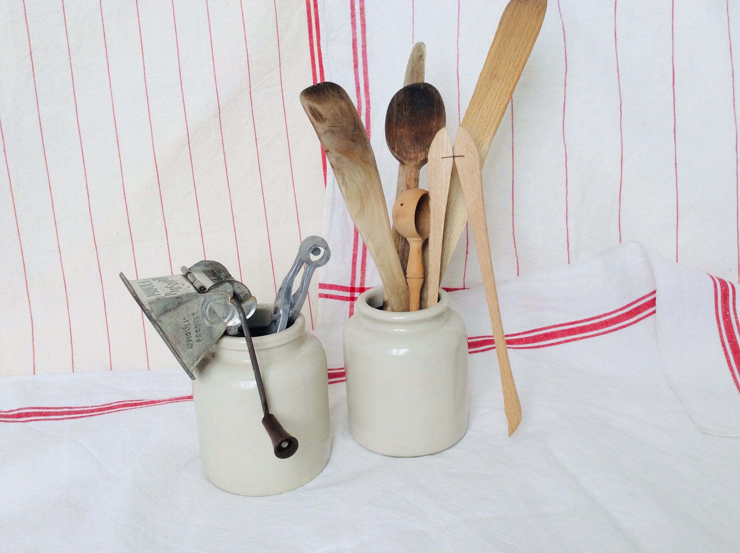 2 Pots en Grès , Ancien Pots à Moutarde