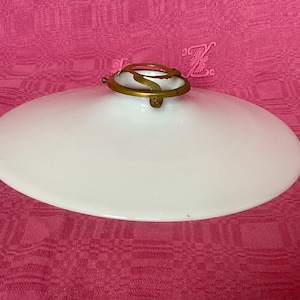 1 Antique white opaline pendant lamp ,  luminaire from 1960