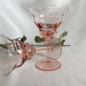 2 glasses Art Deco rose , wine , cocktails, 1960s Bild 9